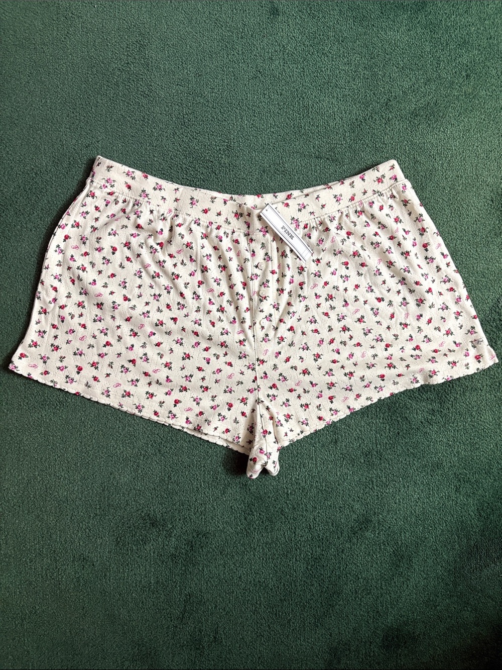 Pink Floral Boxer Pajamas Shorts